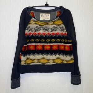 Dolan For Free People Heavy Knit Pieced Pullover Scoop Neck Sweater EUC Sz XS